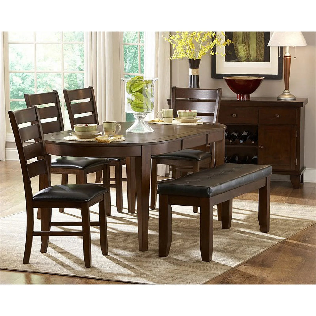 Dark Oak Wood Dining Chair Set of 2 V4795