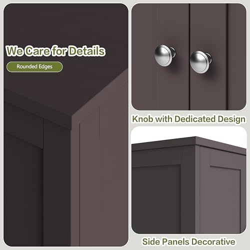 Brown Freestanding Storage Cabinet with 4 Doors I11984