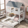 White Bunk Bed with Trundle P520965