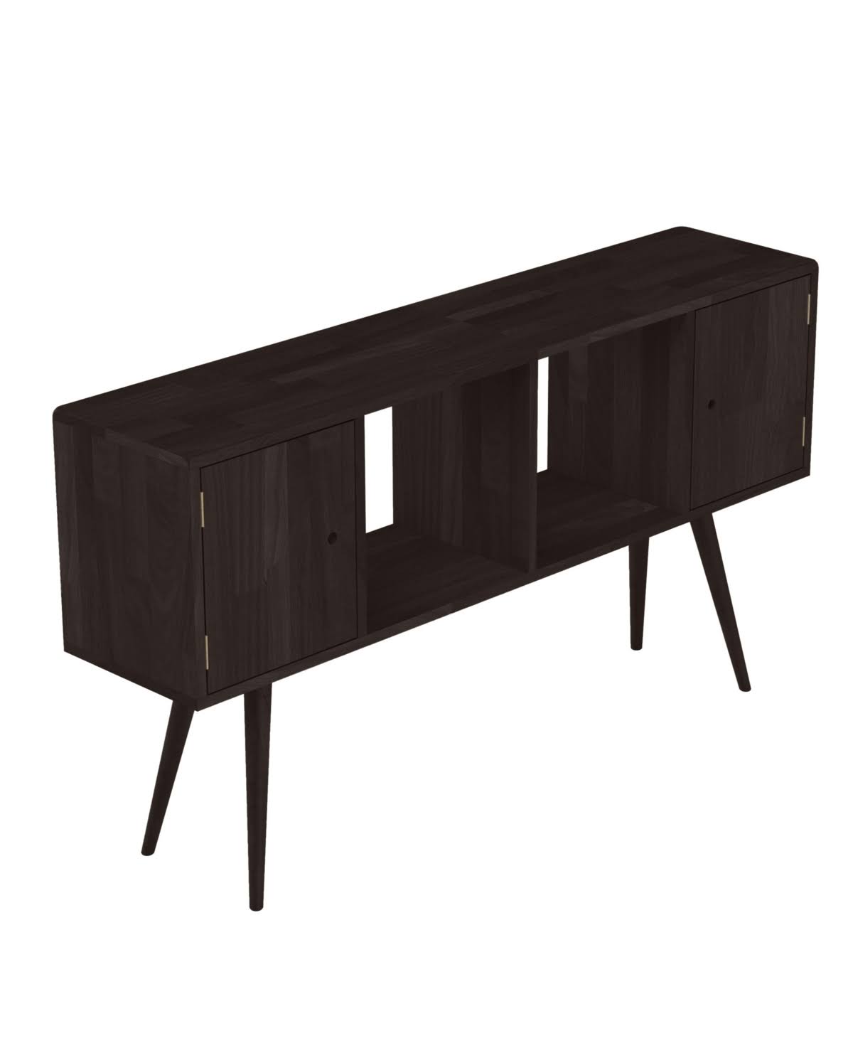 Dark Brown Mid Century Modern Console Cabinet H9366