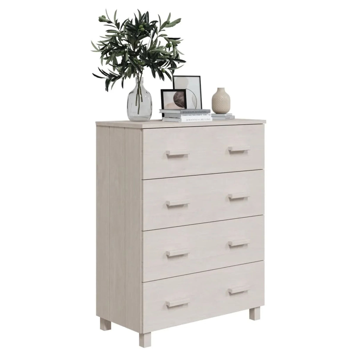 White Solid Wood Pine Sideboard U2126