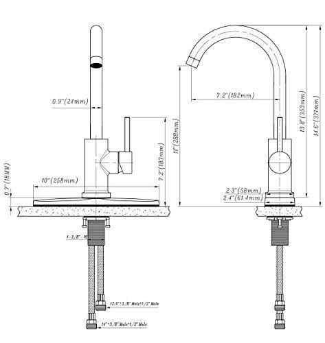 Satin Nickle RV Kitchen Faucet E105