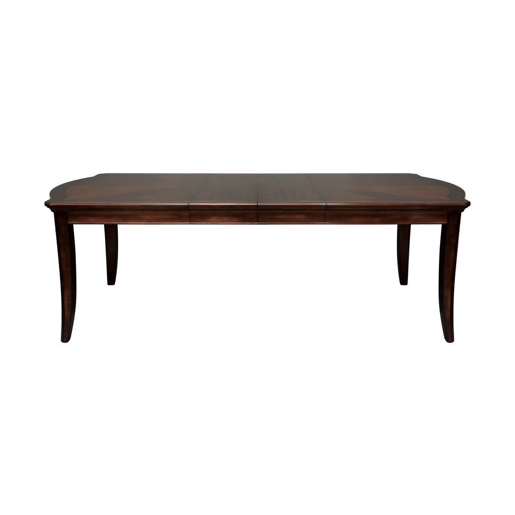 Cherry Finish 7pc Wood Dining Set with Extension Leaves I5168