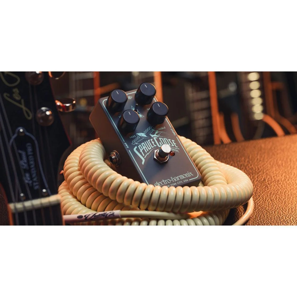 Grey and Teal Overdrive Effects Pedal C29772