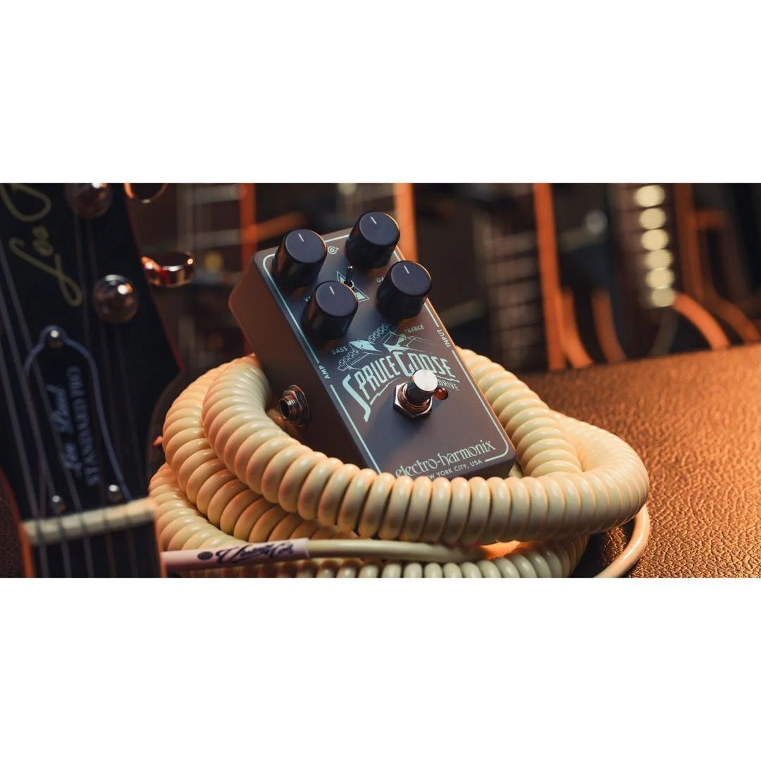 Grey and Teal Overdrive Effects Pedal C29772