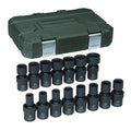 15 Piece 1/2" Drive 6-Point Metric Universal Impact Socket Set C2645