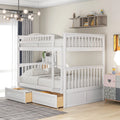 Pine Wood Full-Over-Full Bunk Bed with Storage I703522