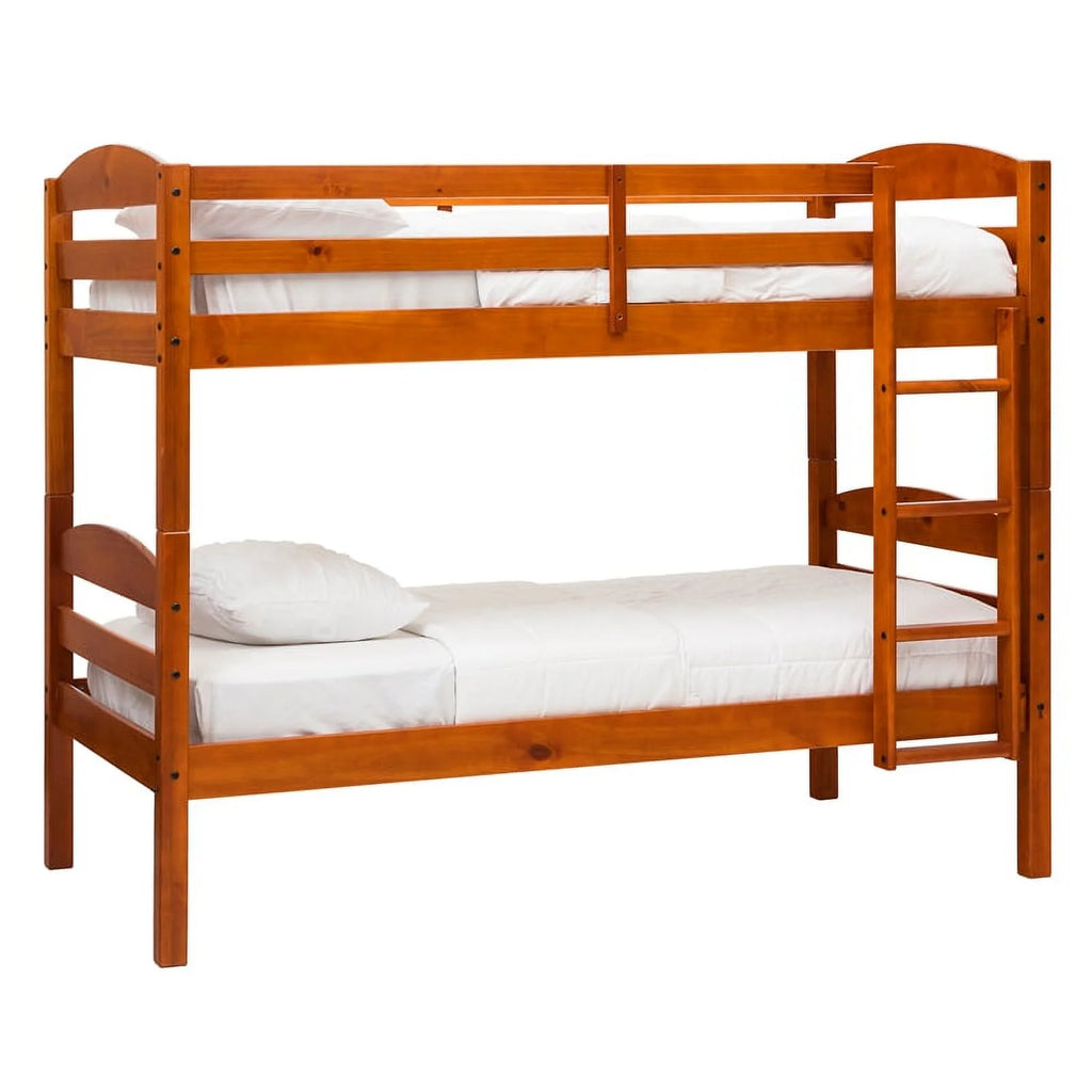 Twin-over-Twin Solid Wood Bunk Bed Frame in Cherry G767240