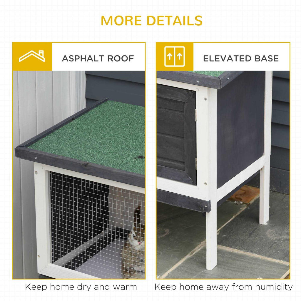 Wooden Rabbit Hutch with Pull-Out Tray P3724