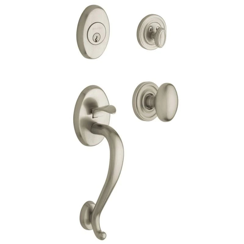 Satin Nickel Dummy Handleset with Egg Interior Knob Y935