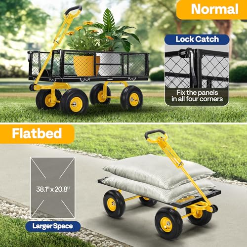 Heavy Duty Steel Garden Cart with 10 inch Tire K671554