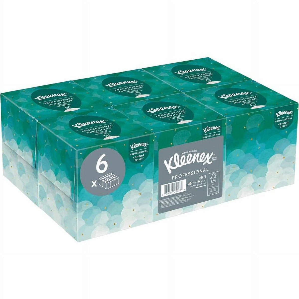 White 2-Ply Facial Tissue, 6 Boxes P50801