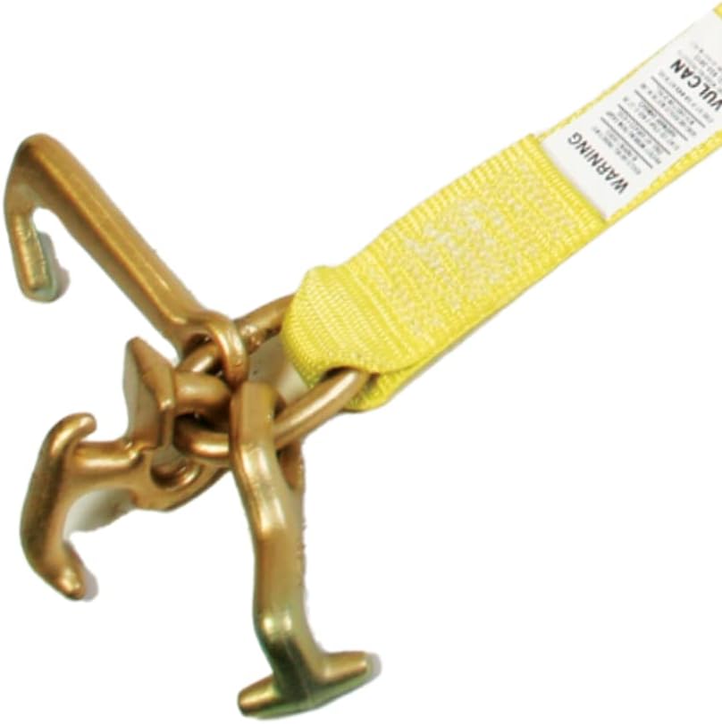 Classic Yellow Car Tie Down with Frame Hook Cluster - 96 Inch - 2 Pack O748