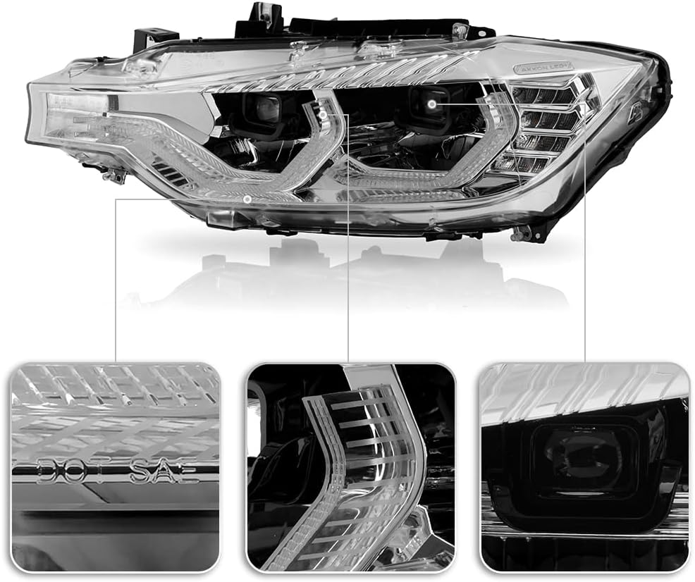 Chrome DRL Tube Full LED Projector Headlights Headlamps S855813