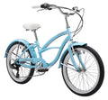 20 inch 7 Speed Beach Cruiser Bicycle Baby Blue V871