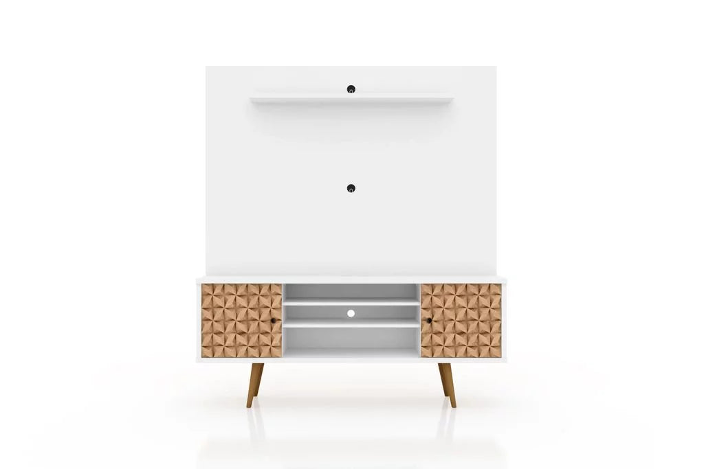 White Freestanding Entertainment Center O9681