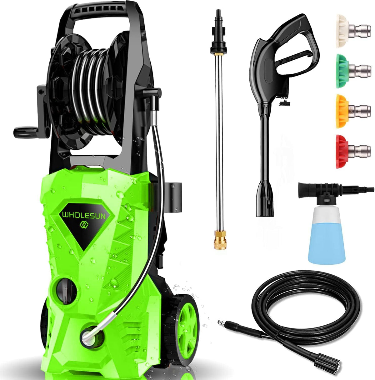3000PSI Electric Pressure Washer with Hose Reel and Brush P52388