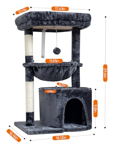 Small Cat Tree with Scratching Post and Cradle L871