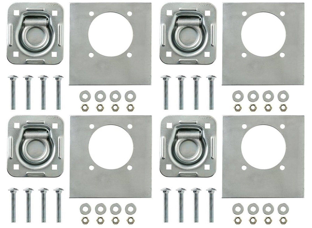 4-Pack Recessed Pan D-Ring Trailer Tie Downs S4980