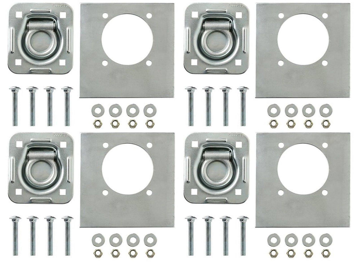 4-Pack Recessed Pan D-Ring Trailer Tie Downs S4980