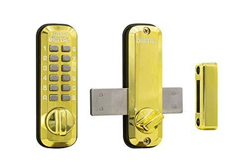 Bright Brass Mechanical Keyless Surface Mount Slide Deadbolt X38087