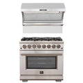 36 Inch Gas Burner Electric Oven Pro Range and Wall Mount Range Hood I585