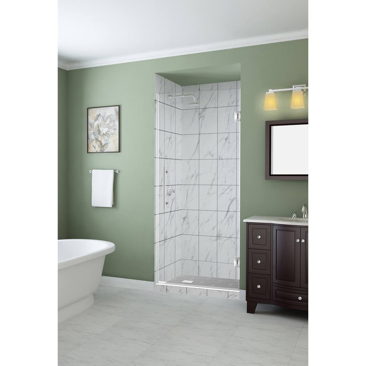 72x22 High x 22x22 Wide Frameless Shower Door Stainless Steel Y6306