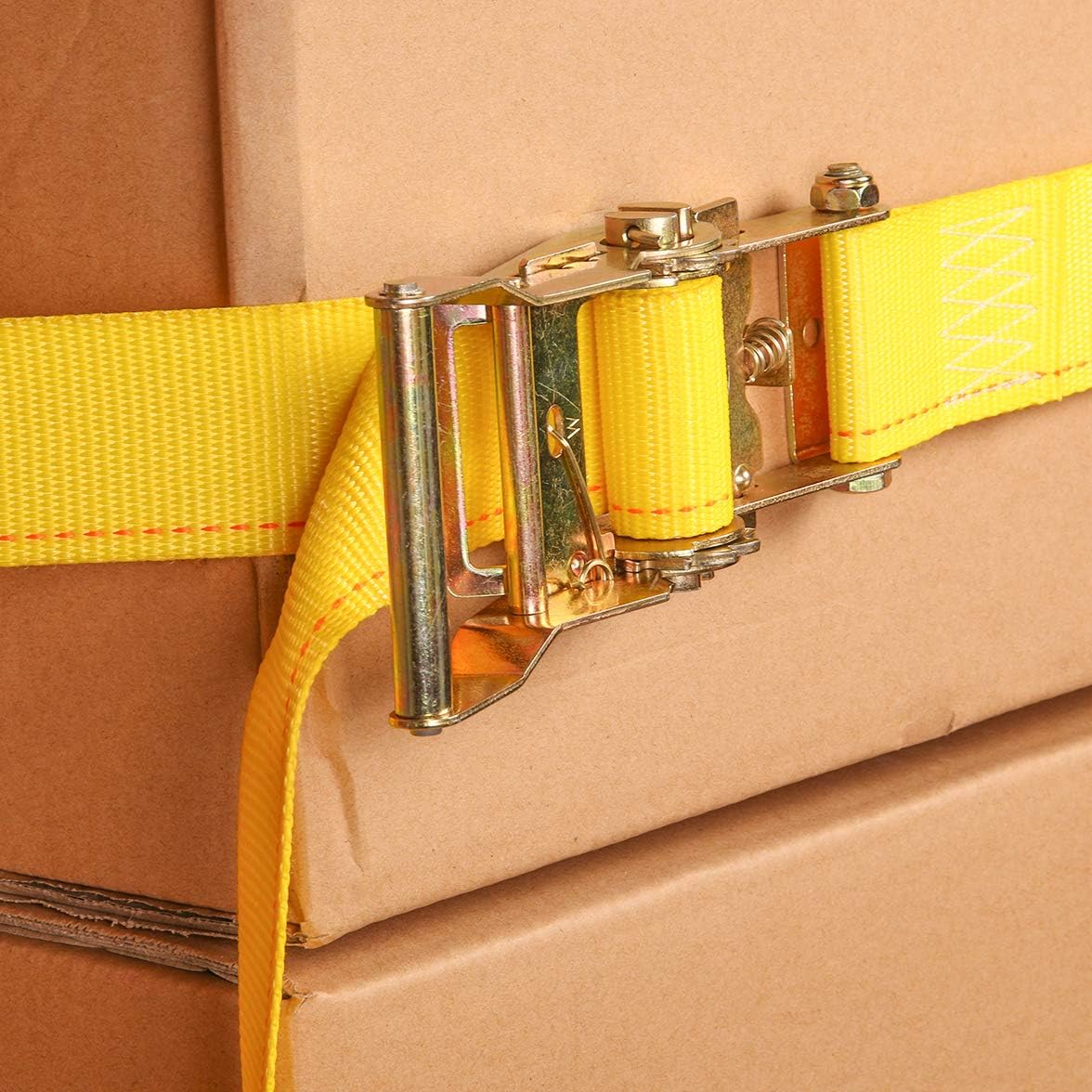 20 E-Track Ratcheting Straps, 2 x 12 Heavy Duty Yellow Polyester Tie-Down Straps C3453