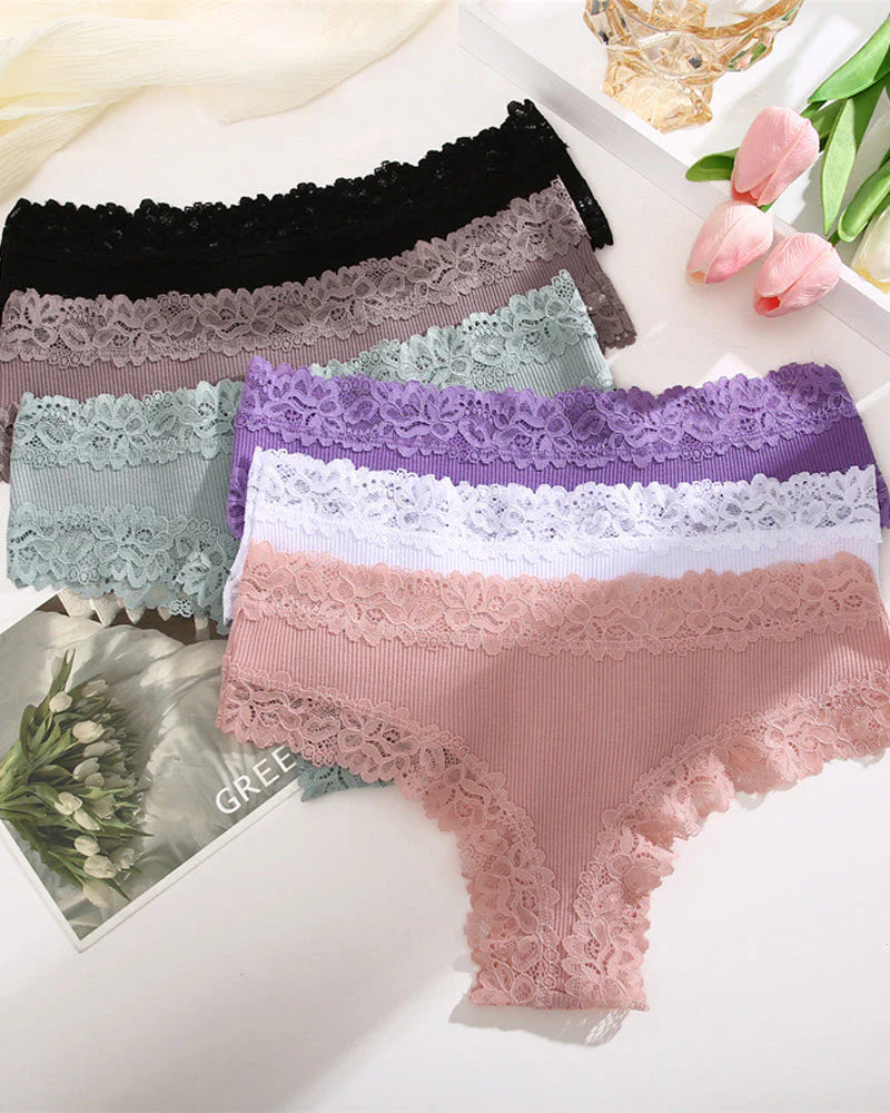 Ribbed Cotton Mid-Rise Panty 9 Pack V8773