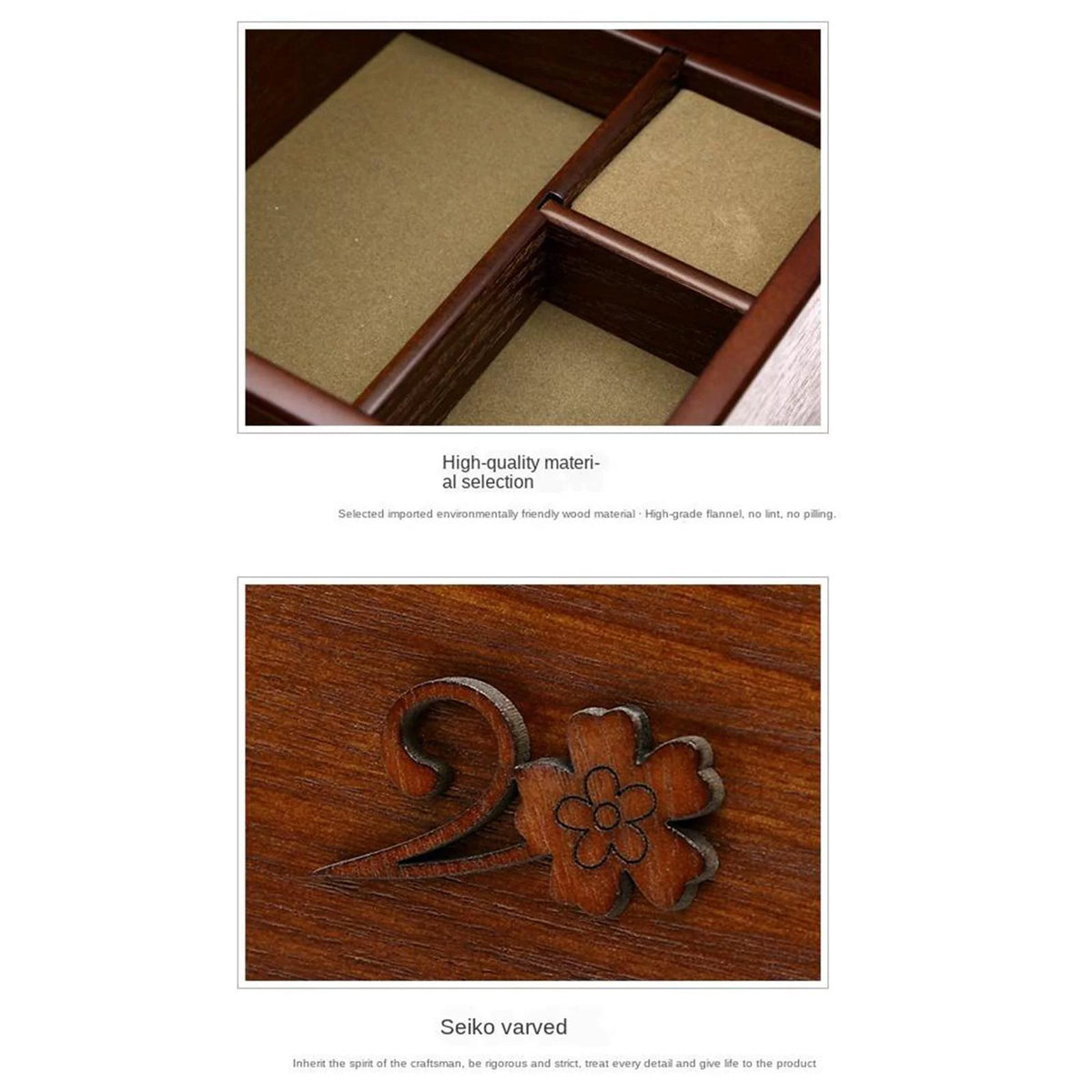 2 Tier Wooden Sewing Basket Jewelry Storage Box Organizer V16145