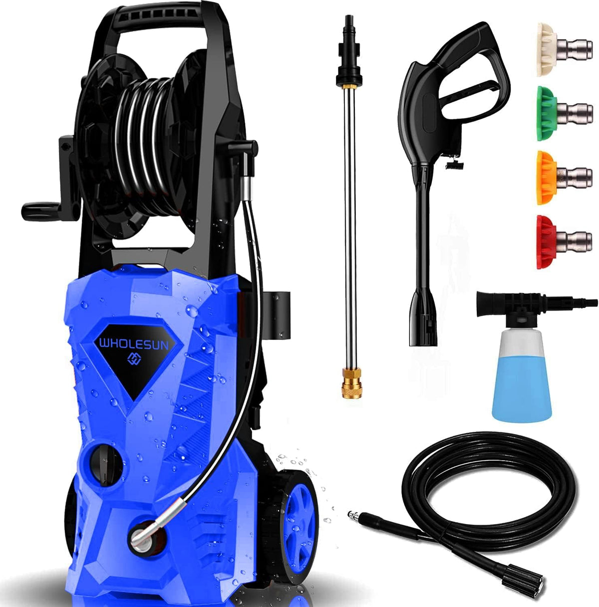 3000PSI Electric Pressure Washer with Hose Reel and Brush P52388