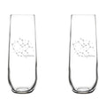 Set of 2 Stemless Glass Champagne Flutes 8.5 oz L518781