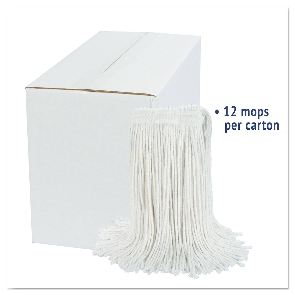 White Rayon Cut-End Wet Mop Head, 12/Carton G6141
