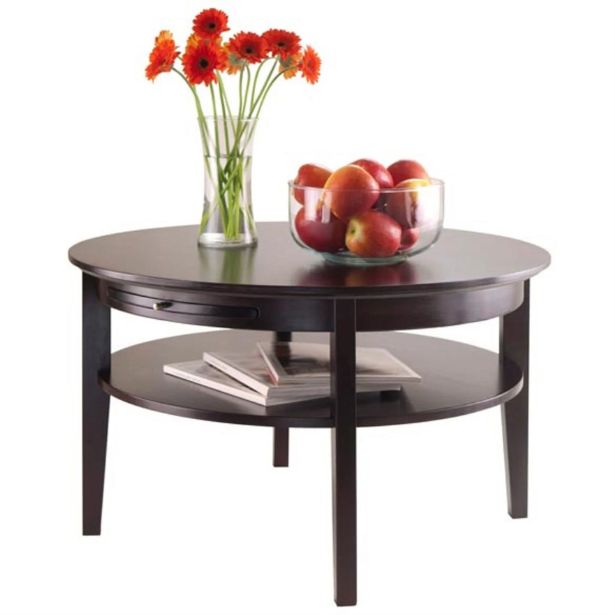 Round Coffee Table with Pull out Tray O28512