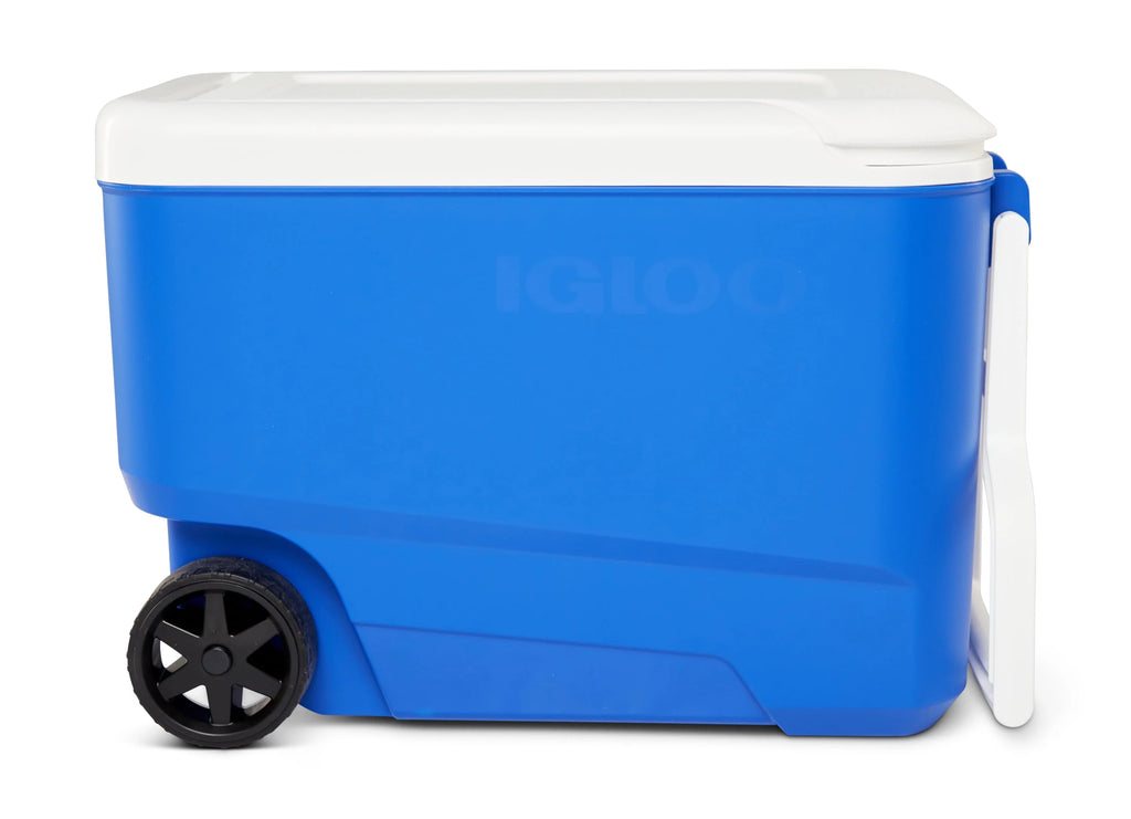 Blue 38 QT. Hard-Sided Ice Chest Cooler with Wheels R763