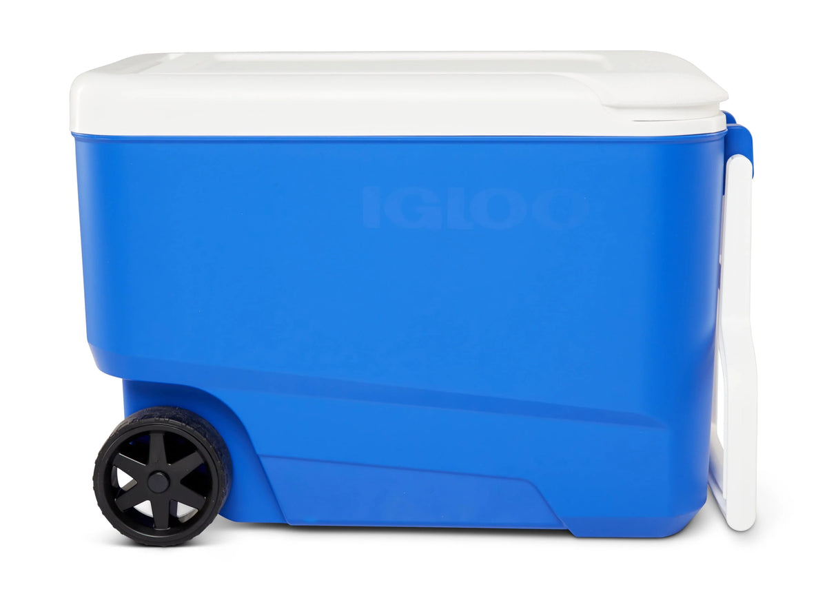 Blue 38 QT. Hard-Sided Ice Chest Cooler with Wheels R763