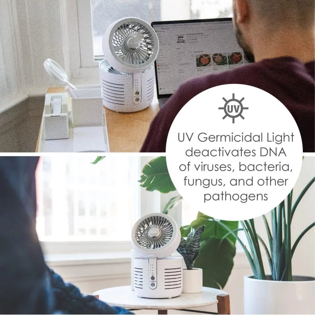 2-in-1 Air Purifier and Desk Top Fan HEPA White N706087