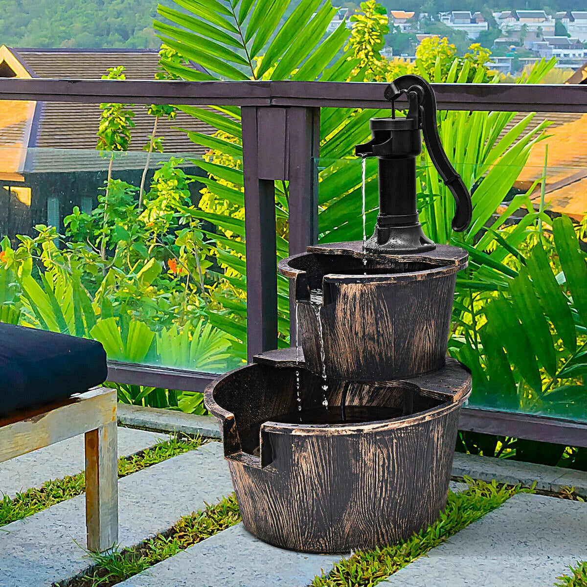 2 Tier Barrel Water Fountain Q4774
