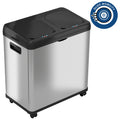 16 Gallon Stainless Steel Dual-Compartment Trash Can and Recycle Bin X936617