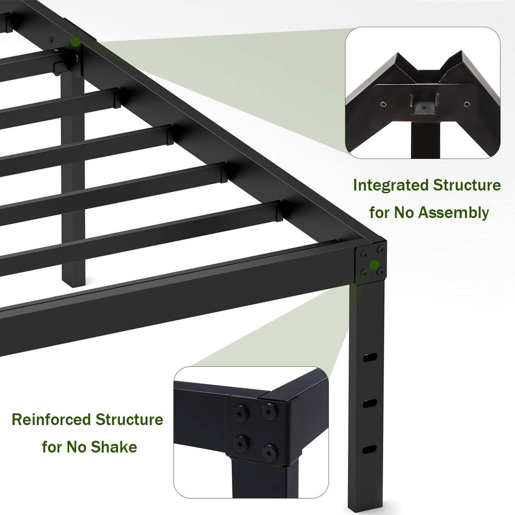 18 Inch Metal Platform Bed Frame with Steel Slats N127964