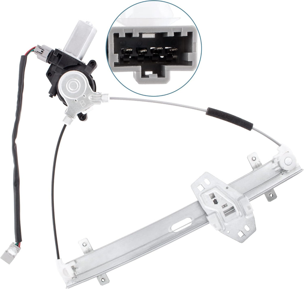Front Left Driver Side Power Window Regulator with Motor for 2001-2005 Honda Civic 2 Door Coupe, Pack of 2 C490