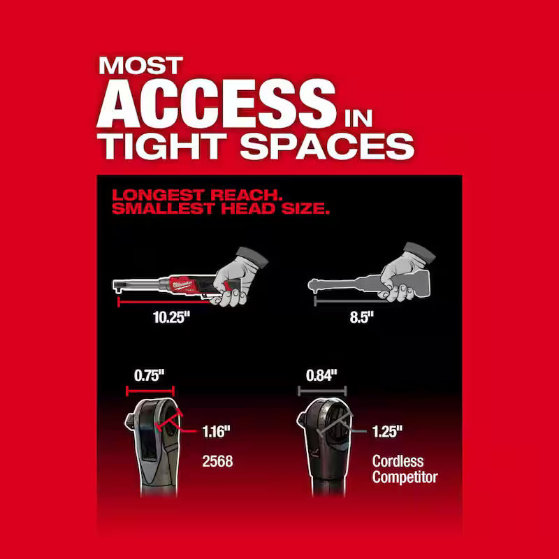 12V Lithium-Ion Brushless Cordless 1/4 in. Extended Reach High Speed Ratchet T7364