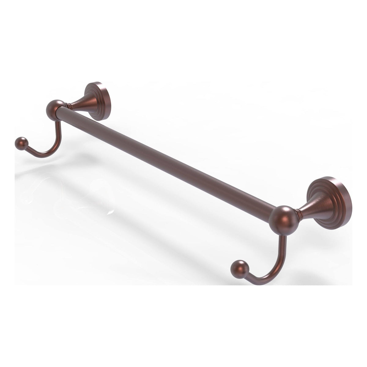 Antique Copper 18x22 Towel Bar with Integrated Hooks N858100