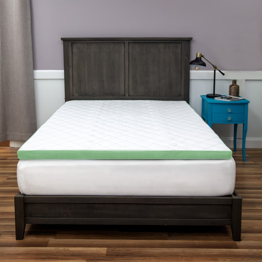 White Full Quilted Memory Foam Mattress Topper Z67681