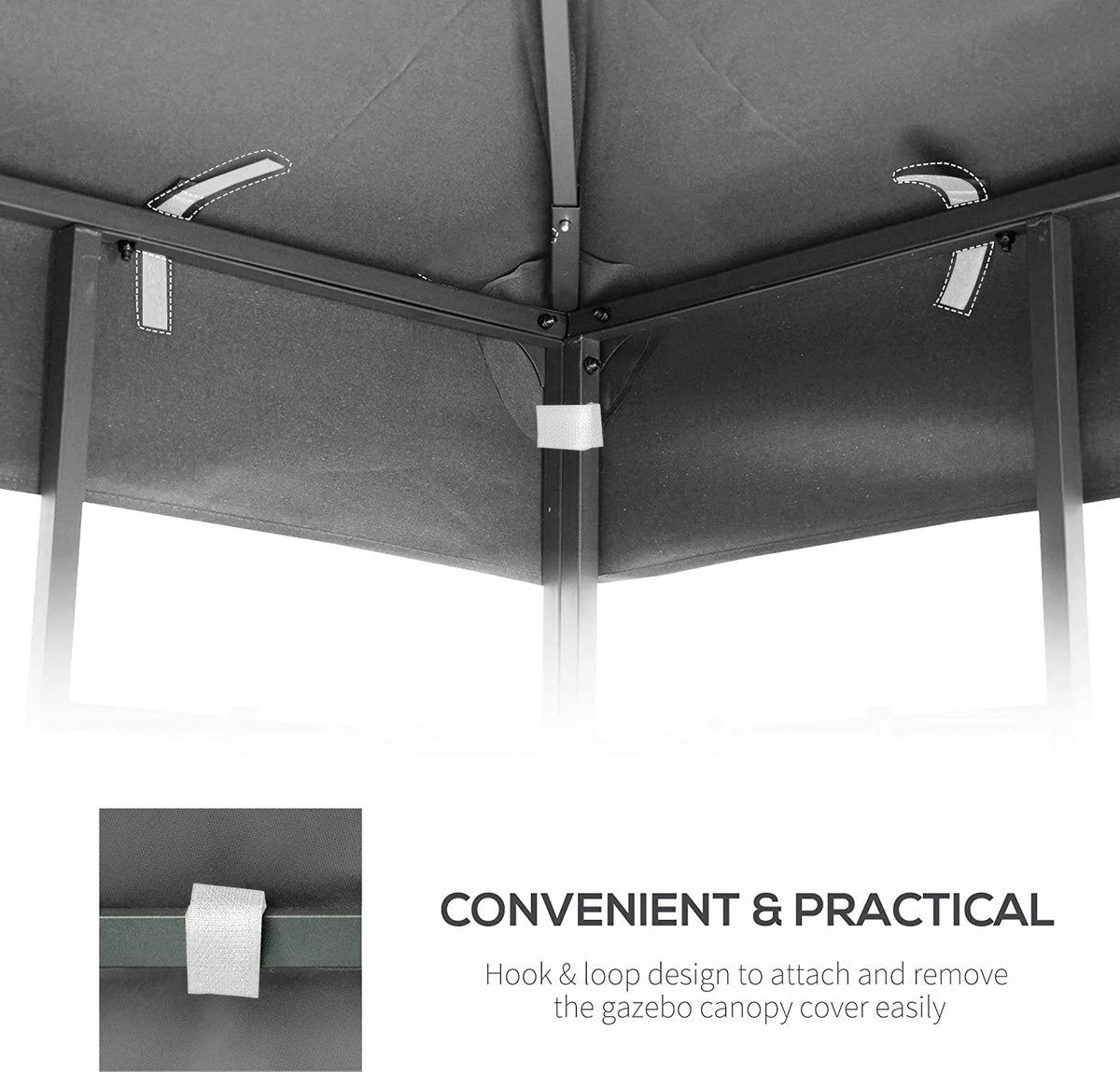 10x10 Ft Double Tiered Gazebo Replacement Canopy Top Cover Only H4072