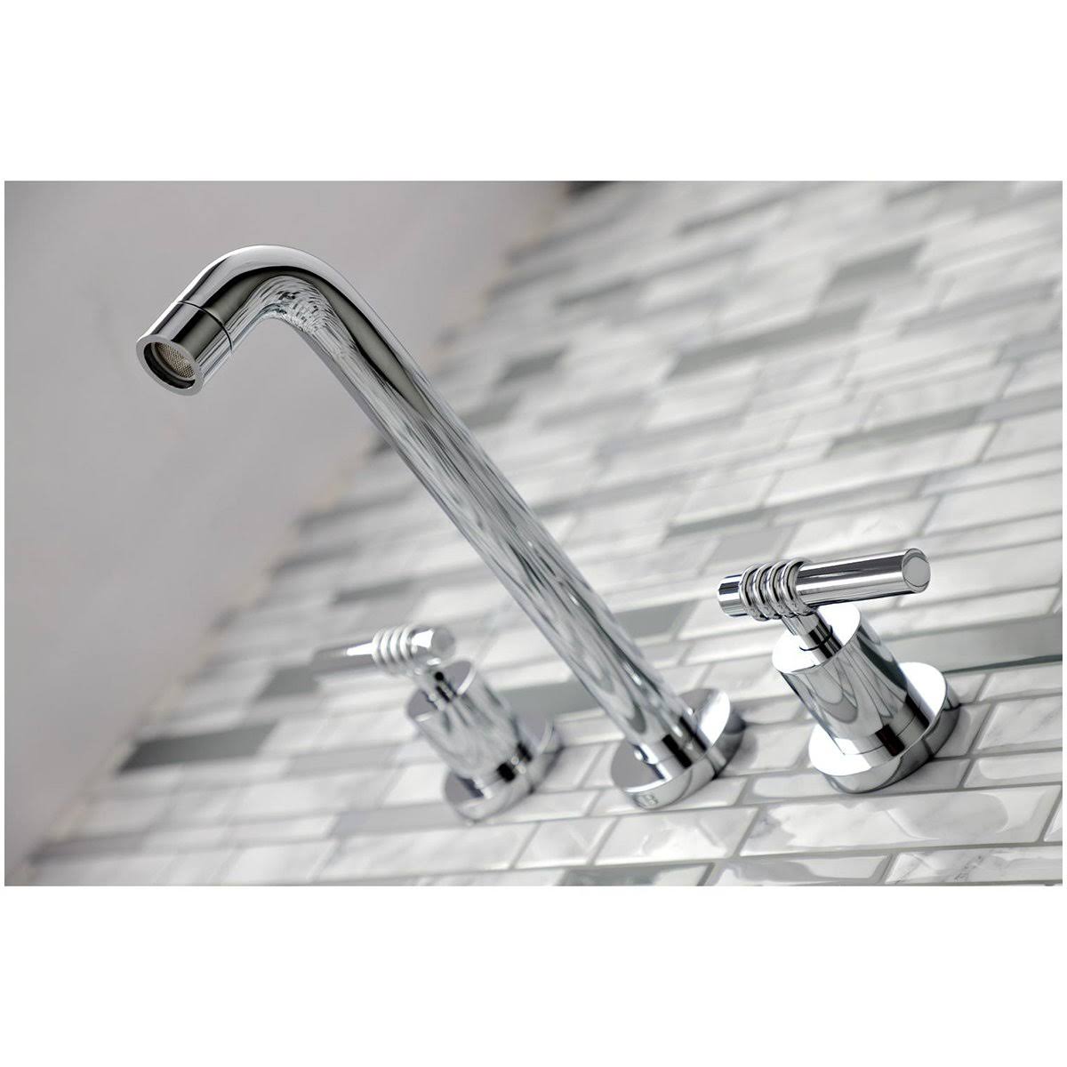Polished Chrome 2-Handle Wall Mount Tub Faucet W7140