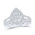 10kt White Gold Diamond Bridal Ring Set 1 Cttw Size 6 J4360