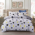 Twin Reversible White and Black Cow Duvet Cover Bedding Set with Zipper F25012