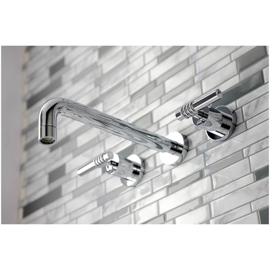 Polished Chrome 2-Handle Wall Mount Tub Faucet W7140