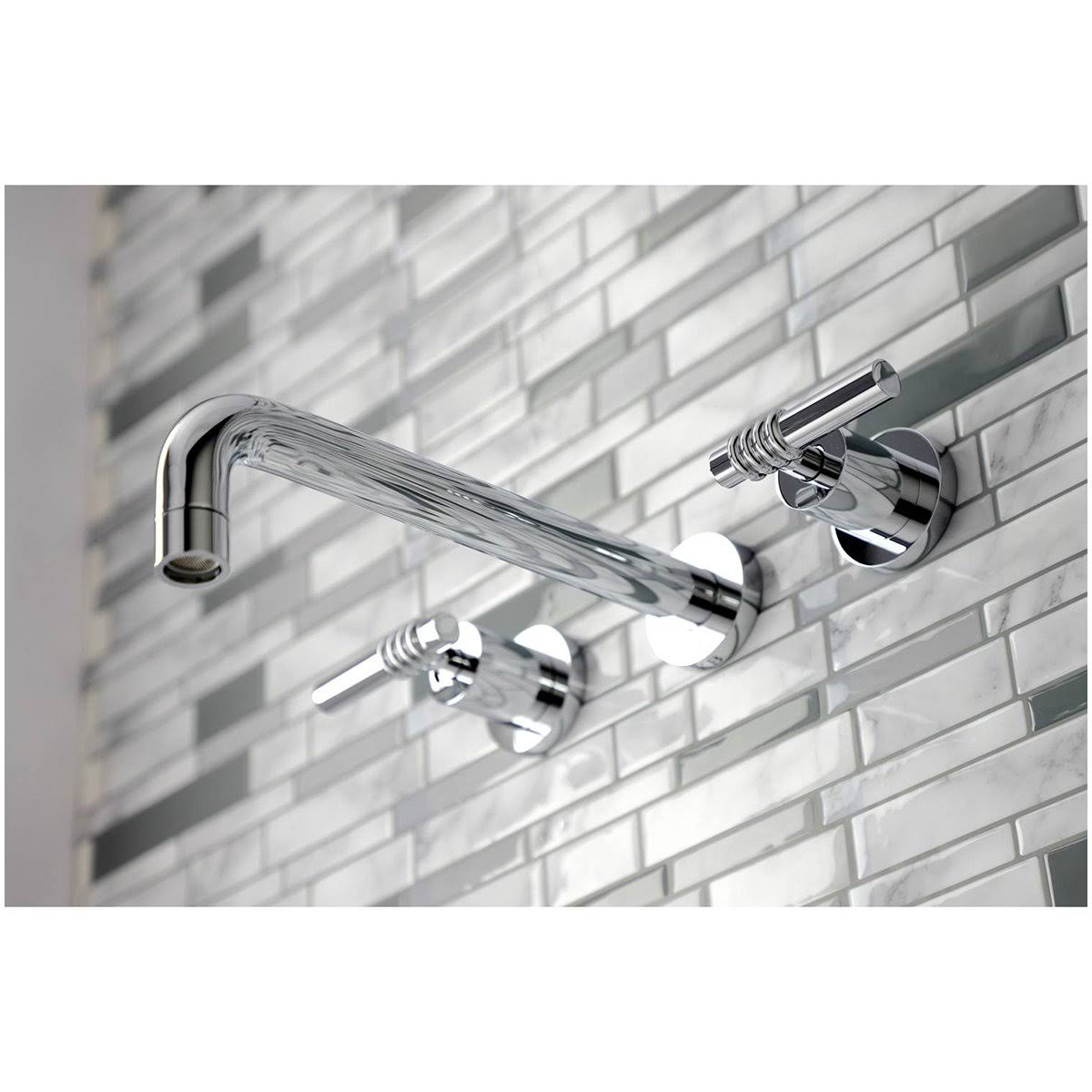 Polished Chrome 2-Handle Wall Mount Tub Faucet W7140